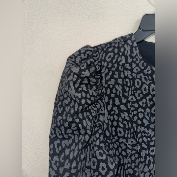 Sundays grey and black animal print zipper long sleeve dress 0 office modest - Picture 5 of 8